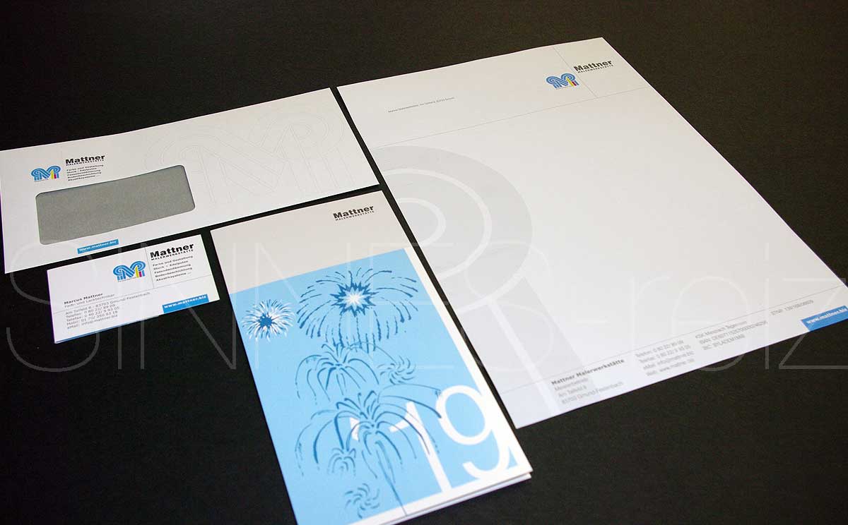 Corporate Design Kunde Mattner: Briefpapier * Visitenkarte * Klappkarte