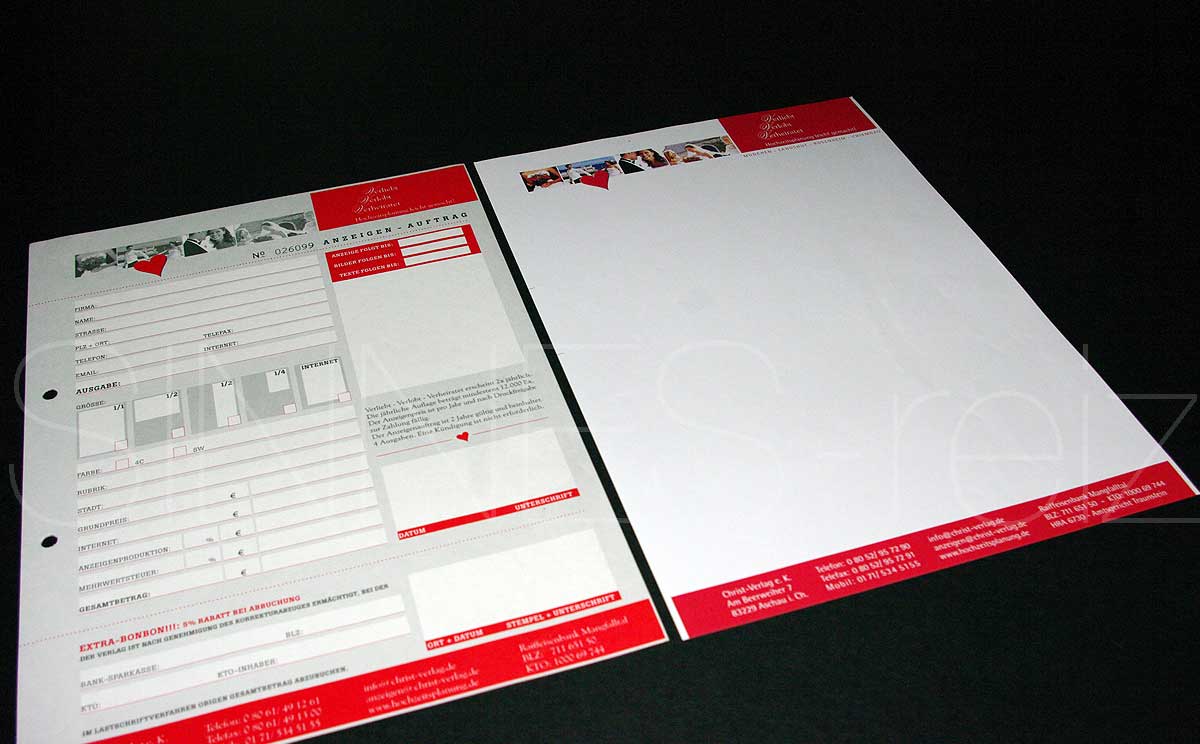 Corporate Design Kunde Christ-Verlag: Durchschreibesätze, Briefpapier