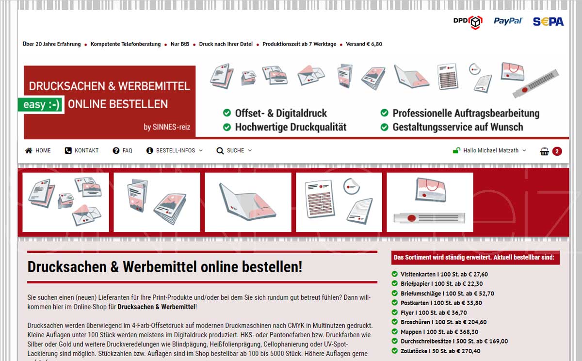 Drucksachen & Werbemittel online bestellen